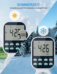 Maxcio digitalni utični timer s odbrojavanjem i cikličkim načinom rada, 20 tjednih programa, funkcija nasumičnog načina rada protiv provale, za unutarnju upotrebu, 1 kom 8
