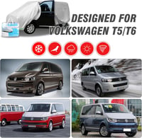MaxEarn Autótakaró VW T25/T3/T4/T5/T6/T7 Transporter Lakóautóhoz, Cipzáras Ajtóval és Szélvédő Pántokkal, UV Álló Teljes Garázs 6