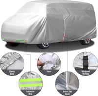 MaxEarn Autótakaró VW T25/T3/T4/T5/T6/T7 Transporter Lakóautóhoz, Cipzáras Ajtóval és Szélvédő Pántokkal, UV Álló Teljes Garázs 2