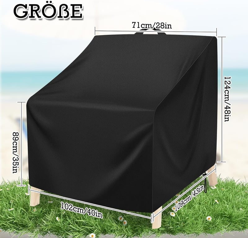 MaxEarn Kerti Fotel Védőhuzat 102x109x124cm Vízálló UV-Álló Szélálló