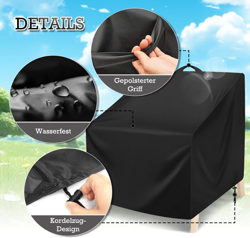 MaxEarn Kerti Fotel Védőhuzat 102x109x124cm Vízálló UV-Álló Szélálló