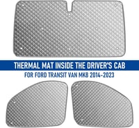 MaxEarn Transit Van MK8 2014-2023 Hővédő Szőnyeg Szett 3db Napvédelem Hőszigetelés 2