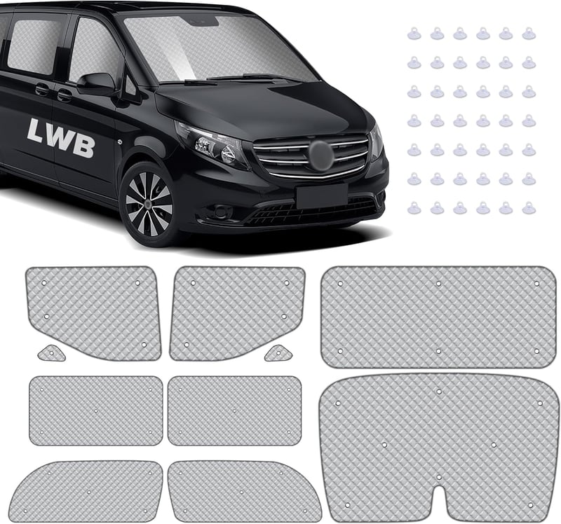 MaxEarn Vito II W639/Viano 2003-2014 Hővédő Szélvédő Napellenző Szett 10db
