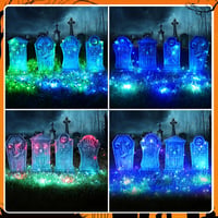 Maxee Halloween világító sírkövek szett 4 db + 3m tündérfény, kültéri dekoráció 6