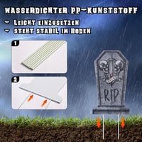 Maxee Halloween világító sírkövek szett 4 db + 3m tündérfény, kültéri dekoráció 4