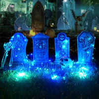 Maxee Halloween világító sírkövek szett 4 db + 3m tündérfény, kültéri dekoráció 2