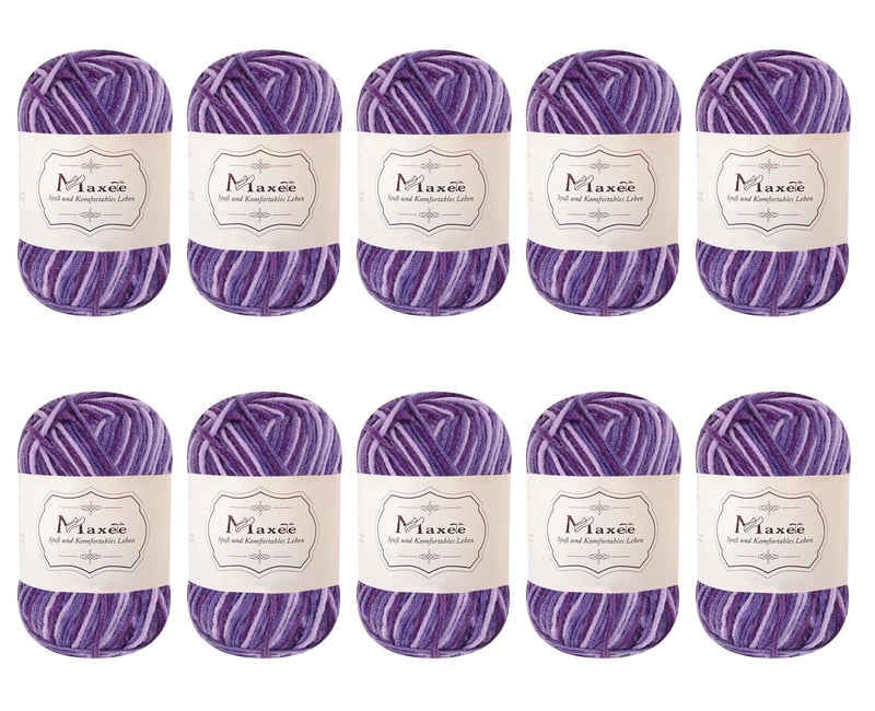 Maxee fire pentru lucru manual 10x50 g, fir de croșetat, fir acrilic cu tranziție de culoare pentru tricotat și croșetat, multicolor, moale