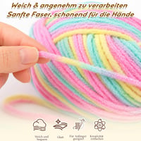 Maxee fire pentru lucru manual 10x50 g, fir de croșetat, fir acrilic cu tranziție de culoare pentru tricotat și croșetat, multicolor, moale 7