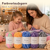 Maxee fire pentru lucru manual 10x50 g, fir de croșetat, fir acrilic cu tranziție de culoare pentru tricotat și croșetat, multicolor, moale 4