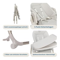 Maxi-Cosi Ava2 hranilica za bebe, 0-3 godine (do 15 kg), Sklopiva, 5 položaja nagiba, 6 visina, lagana 9,45 kg, 2 kotača, Elegance Beige 8