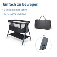Pătuț co-sleeping Maxi-Cosi Iora² pentru bebeluși 0-6 luni (9 kg), Elegance Graphite, saltea CloudCore de 5 cm, 5 niveluri de înălțime, pliabil, ușor 5