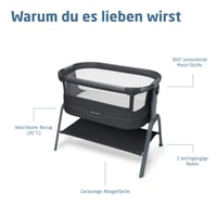 Pătuț co-sleeping Maxi-Cosi Iora² pentru bebeluși 0-6 luni (9 kg), Elegance Graphite, saltea CloudCore de 5 cm, 5 niveluri de înălțime, pliabil, ușor 8