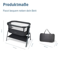Pătuț co-sleeping Maxi-Cosi Iora² pentru bebeluși 0-6 luni (9 kg), Elegance Graphite, saltea CloudCore de 5 cm, 5 niveluri de înălțime, pliabil, ușor 7