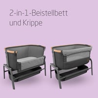 Maxi-Cosi Iora prístelka, skladacia postieľka s mäkkým matracom, 0–6 mesiacov, 9 kg, 5 výškových polôh, Essential Graphite 2