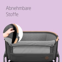 Maxi-Cosi Iora prístelka, skladacia postieľka s mäkkým matracom, 0–6 mesiacov, 9 kg, 5 výškových polôh, Essential Graphite 5