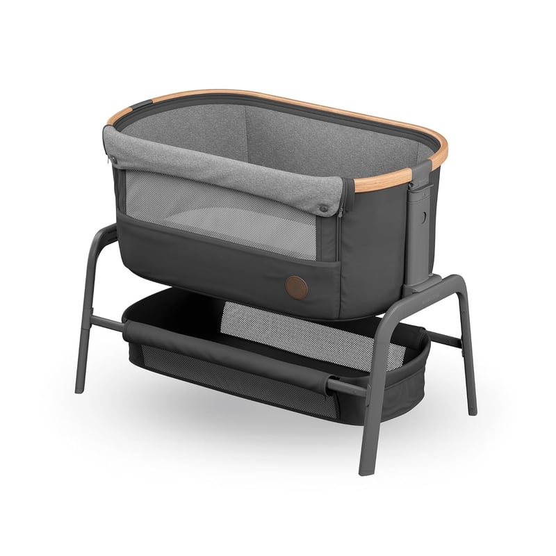 Maxi-Cosi Iora prístelka, skladacia postieľka s mäkkým matracom, 0–6 mesiacov, 9 kg, 5 výškových polôh, Essential Graphite
