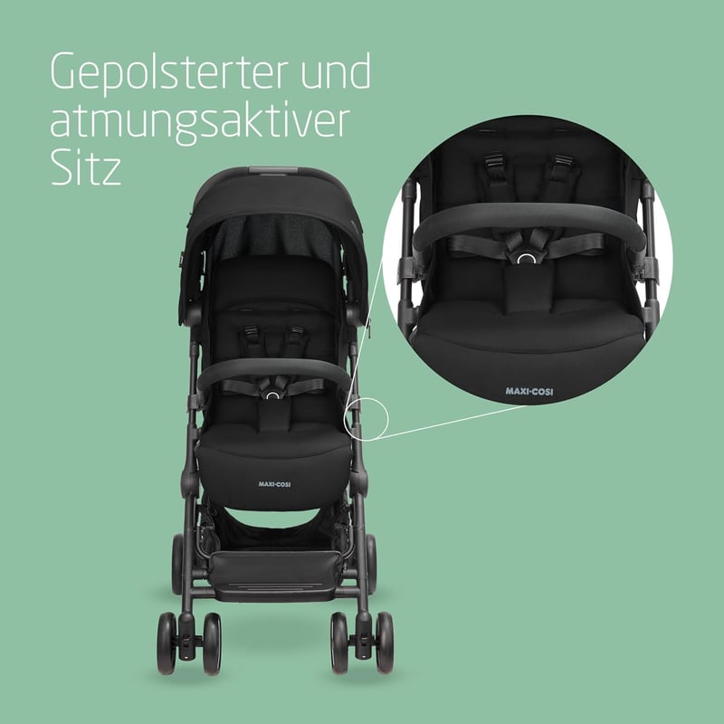 Maxi-Cosi Lara2 Babakocsi 0-22kg Könnyű Kompakt Összecsukható Fekete