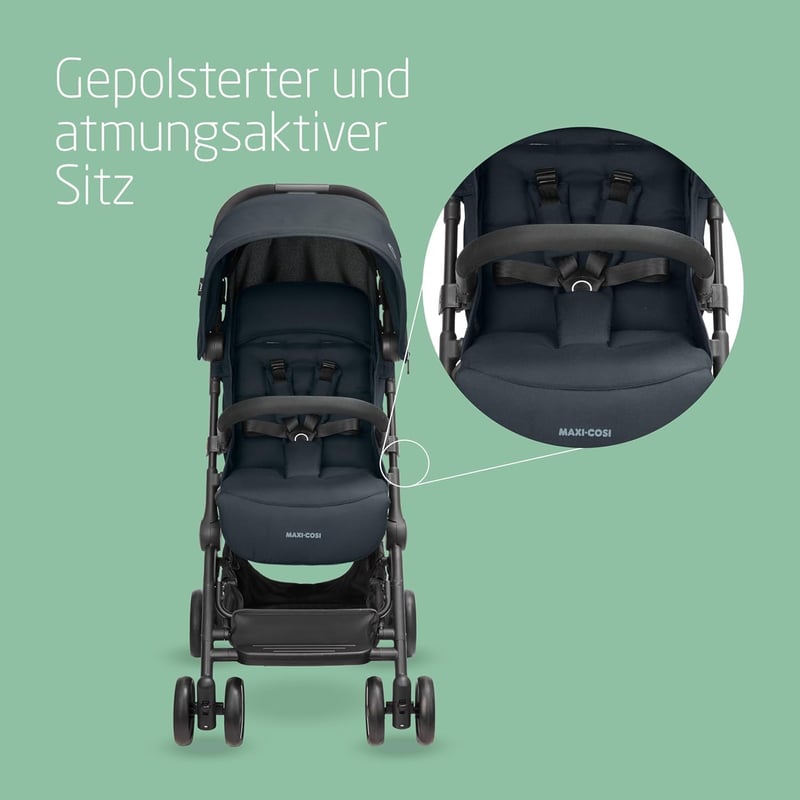 Maxi-Cosi Lara2 Könnyű Babakocsi 0-22kg Összecsukható Hordpánttal Grafit