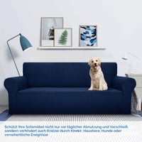 MAXIJIN Super Stretch navlaka za trosjed, žakard spandex zaštita za namještaj, neklizajuća, prilagođena kućnim ljubimcima, iz 1 dijela, tamnoplava 2
