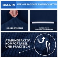MAXIJIN Super Stretch navlaka za trosjed, žakard spandex zaštita za namještaj, neklizajuća, prilagođena kućnim ljubimcima, iz 1 dijela, tamnoplava 5