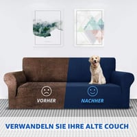 MAXIJIN Super Stretch navlaka za trosjed, žakard spandex zaštita za namještaj, neklizajuća, prilagođena kućnim ljubimcima, iz 1 dijela, tamnoplava 4
