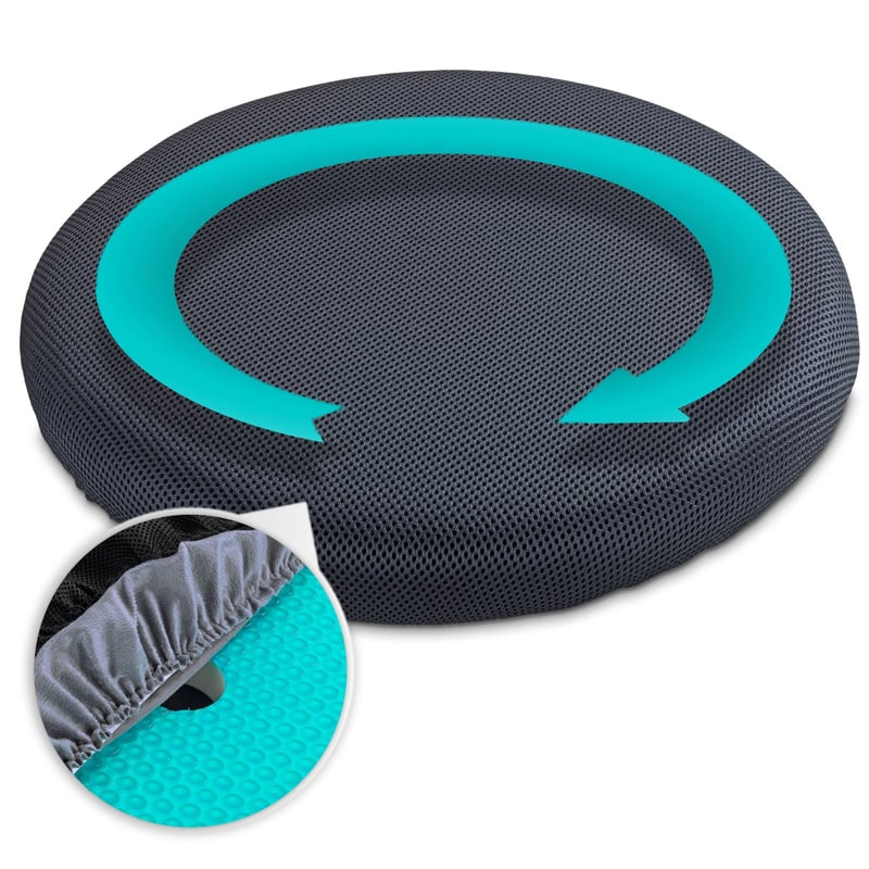 Pernă Rotativă cu Gel Maximex, Pernă Ergonomică Confort 360° cu Decupaj pentru Detensionare și Protecția Coloanei Vertebrale
