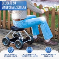 Pojazdná záhradná stolička Maximex Secura – šetrná k chrbtu a kolenám, nosnosť 130 kg, čalúnené mobilné sedadlo 5