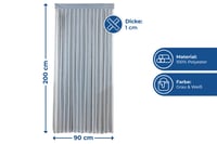 Dverová sieť proti hmyzu Maximex Wenko, sivo-biele pruhy, 90x200 cm, odolná voči hmyzu, možnosť skrátenia, upevnenie na suchý zips, polyester 3
