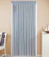 Dverová sieť proti hmyzu Maximex Wenko, sivo-biele pruhy, 90x200 cm, odolná voči hmyzu, možnosť skrátenia, upevnenie na suchý zips, polyester 2