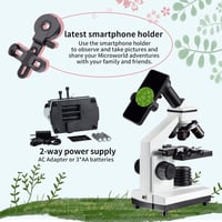 MAXLAPTER LED Mikroszkóp 1000x Nagyítás Diákoknak Felnőtteknek Telefon Adapter Tárgylemez Készlet Biológiai Kutatás Oktatás 6