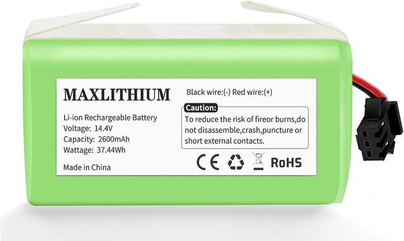 maxlithium A1G2E001 csere akkumulátor Eufy RoboVac / Deebot / Conga modellekhez - 14,4V 2600mAh