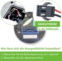 maxlithium A1G2E001 csere akkumulátor Eufy RoboVac / Deebot / Conga modellekhez - 14,4V 2600mAh 5
