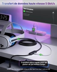 Maxonar Link kábel 5 m USB 3.0 – USB-C nabíjací port, VR prepojovací kábel, biely 3