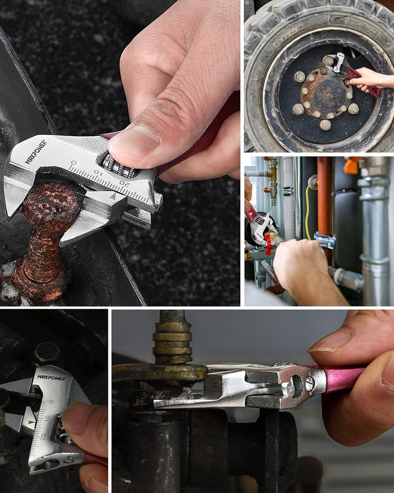 MAXPOWER 150 mm állítható villáskulcs 30 mm maximális nyílással, állítható kulcs, piros markolat