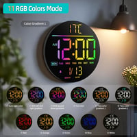 Maxstar 10 Hüvelykes Digitális Falióra Távirányítóval, RGB LED Kijelző, Hőmérsékletes Ébresztőóra - 10 INCH, Black 3