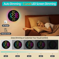 Maxstar 10 Hüvelykes Digitális Falióra Távirányítóval, RGB LED Kijelző, Hőmérsékletes Ébresztőóra - 10 INCH, Black 6