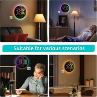 Maxstar 10 Hüvelykes Digitális Falióra Távirányítóval, RGB LED Kijelző, Hőmérsékletes Ébresztőóra - 10 INCH, Black 8