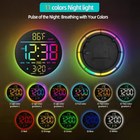 Maxstar 10 Hüvelykes Digitális Falióra Távirányítóval, RGB LED Kijelző, Hőmérsékletes Ébresztőóra - 10 INCH, Black 4
