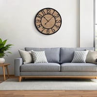 Ceas de perete decorativ Maxstar 34 cm, stil vintage, negru, mecanism silențios fără ticăit, pe baterii, pentru casă, bucătărie, birou 7