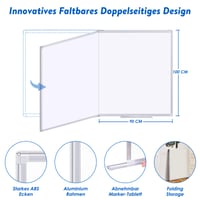 maxtek mágneses fehér tábla alumínium kerettel, kétoldalas - 180x100 cm 2
