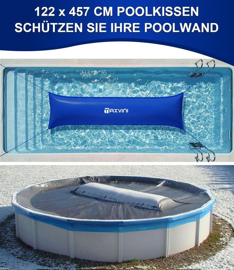 MAXVINI 122x457 cm XXXL medence párna takaróhoz, 2x5m kötéllel és javítókészlettel
