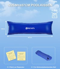 MAXVINI 122x457 cm XXXL medence párna takaróhoz, 2x5m kötéllel és javítókészlettel 2
