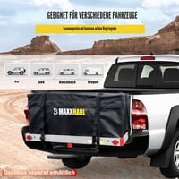 Geantă impermeabilă pentru portbagaj auto cu montare pe cârlig de remorcare MaxxHaul 70209, 119x51x51 cm, Negru, cu chingi de fixare incluse 7
