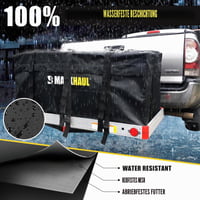Geantă impermeabilă pentru portbagaj auto cu montare pe cârlig de remorcare MaxxHaul 70209, 119x51x51 cm, Negru, cu chingi de fixare incluse 4