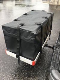 Geantă impermeabilă pentru portbagaj auto cu montare pe cârlig de remorcare MaxxHaul 70209, 119x51x51 cm, Negru, cu chingi de fixare incluse 5