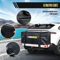 Geantă impermeabilă pentru portbagaj auto cu montare pe cârlig de remorcare MaxxHaul 70209, 119x51x51 cm, Negru, cu chingi de fixare incluse 6