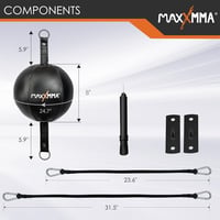 MaxxMMA Boksz Speed Ball Műbőr Dupla Vég Edzéshez Pumpával 3