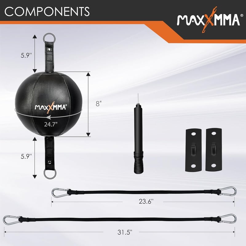 MaxxMMA Boksz Speed Ball Műbőr Dupla Vég Edzéshez Pumpával