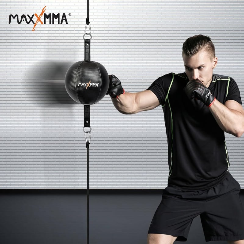 MaxxMMA Boksz Speed Ball Műbőr Dupla Vég Edzéshez Pumpával