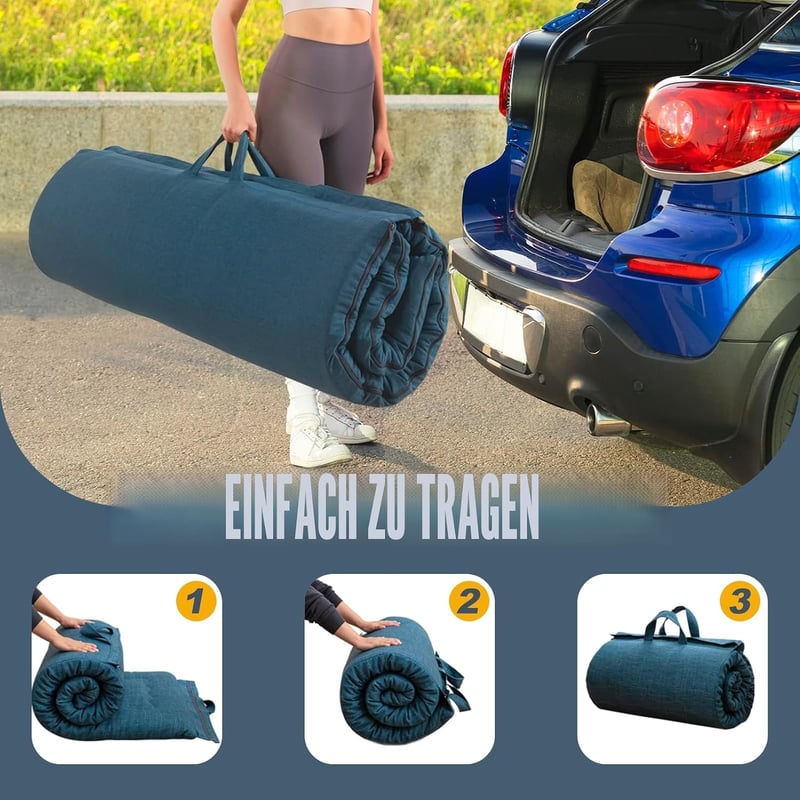 MAXYOYO Hordozható Összecsukható Futon Matrac 135x190cm Prussian Blue